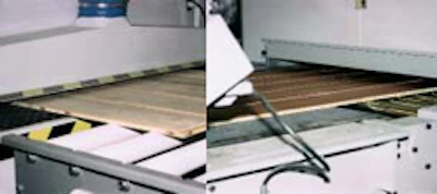 Floating floors enter the stainer and exit with a uniform color.