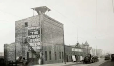The building shown in this photo, taken around 1913, is still in use by North Branch Flooring Co.