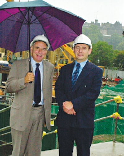 Archie McKay and his son, Richard, handle a wide variety of projects, from this job site at the National Art Gallery to Edinburgh Castle (in the background).