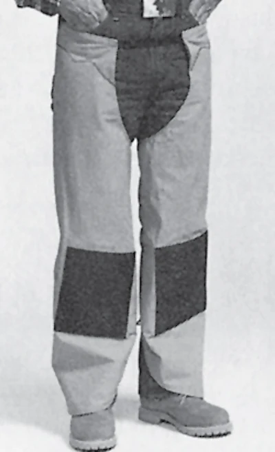 Being featured in the April/May 1989 issue of the magazine apparently wasn't enough for this product—the 'Kneel-eze apron,' a version of chaps for the working man—to catch on in the wood flooring industry.