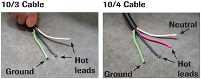 Cord Basics: The big machine cord is 3-wire; power boosters with 110-volt outlets are 4-wire. Older homes have 3-wire 220 outlets, while newer ones have 4-wire outlets.