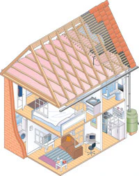 Illustration of a house cut-out