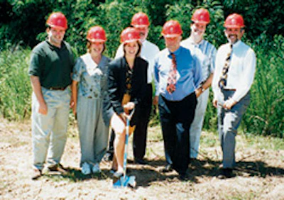 Ground is broken for the National Wood Flooring Association's first permanent headquarters in 1996.