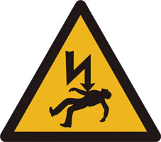 Electric shock warning sign