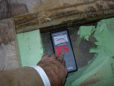 concrete slab moisture testing Tramex moisture meter