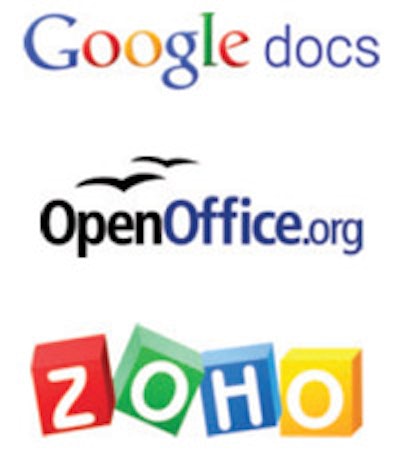 photo of Google, Open Office, and Zoho logos