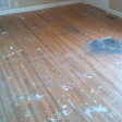 worn wood floor before sanding
