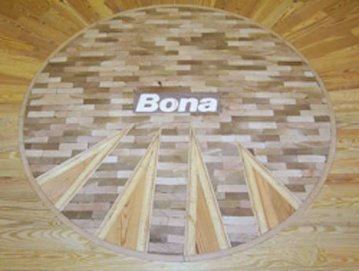 photo of medallion design wood floor by Bona