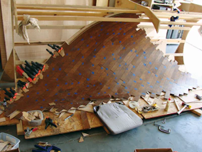 A snapshot of Brent Sommerhauser's work area for his 'Curl' installation, which was displayed at Seattle's Greg Kucera Gallery in 2009.
