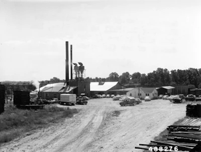 Smith Flooring's early factory, circa 1952. (Photo courtesy of the Forest History Society, Durham, N.C.)