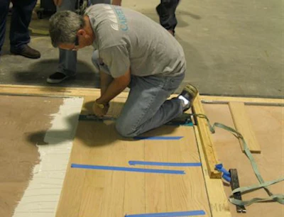 Gluing Down Wood Flooring At An Nwfa School2