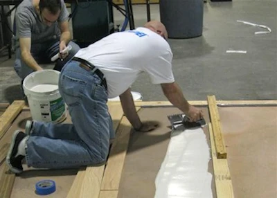 Gluing Down Wood Flooring At An Nwfa School3