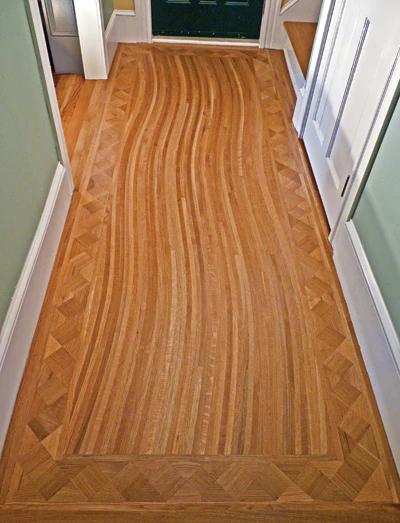 bent white oak wood flooring