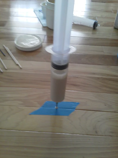 Injecting Glue Wood Floor Repair 2