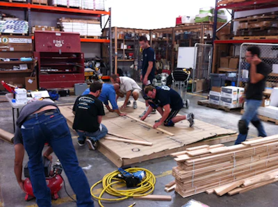 instructors at the NWFA teach contractors how to install wood flooring