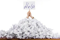 photo of a paper pile