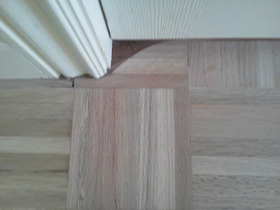 Wood floor corner to be hand-scraped