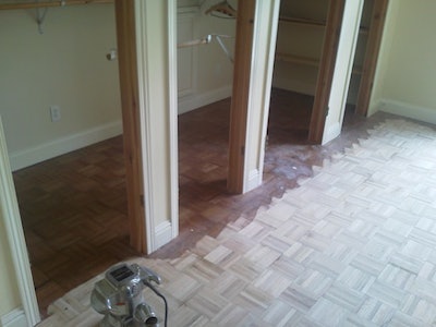 Edger On Engineered Fingerblock Parquet Wood Floor