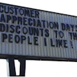 photo of a billboard announcing customer appreciation