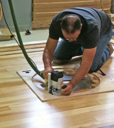 Routing Out A Medallion At Nwfa Wood Flooring School
