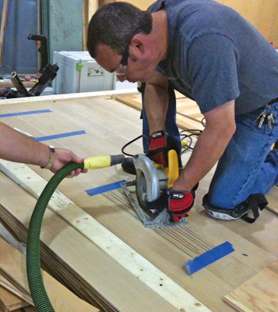 Sawing A Wood Floor At Nwfa School