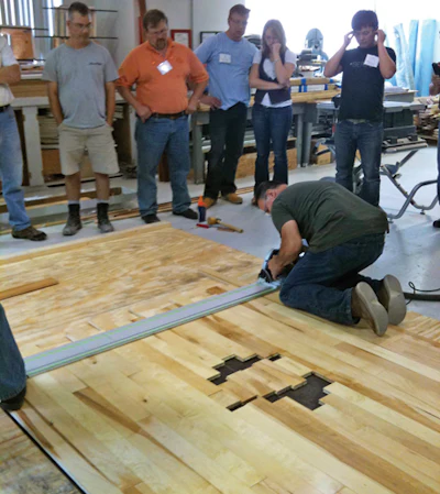 Sawing Wood Floor Boards At Nwfa School