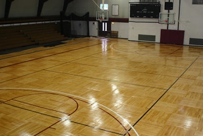 Wood Sports Floor Inside Eureka College's Reagan Center, Eureka, Ill