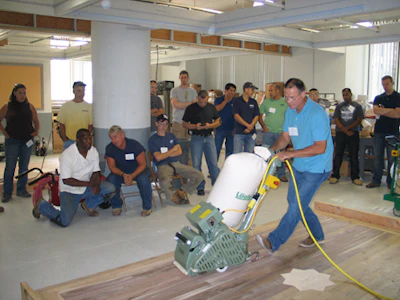 NWFA installation sand and finish school in New York City