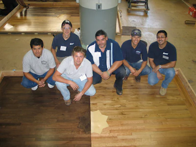NWFA installation sand and finish school in New York City