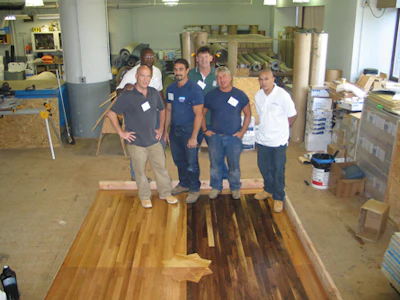 NWFA installation sand and finish school in New York City