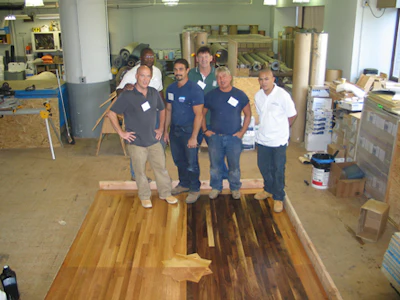 NWFA installation sand and finish school in New York City