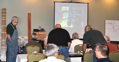 Hardwood Floors Magazine Blogger Howard Brickman Prepares To Address Attendees During A Flooring Inspectors Education Guild Seminar In Charleston, South Carolina