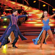 With Junckers Hardwood Inc. flooring underfoot, actor Ralph Macchio and professional dancer Karina Smirnoff dance the paso doble (above) and quickstep (below).