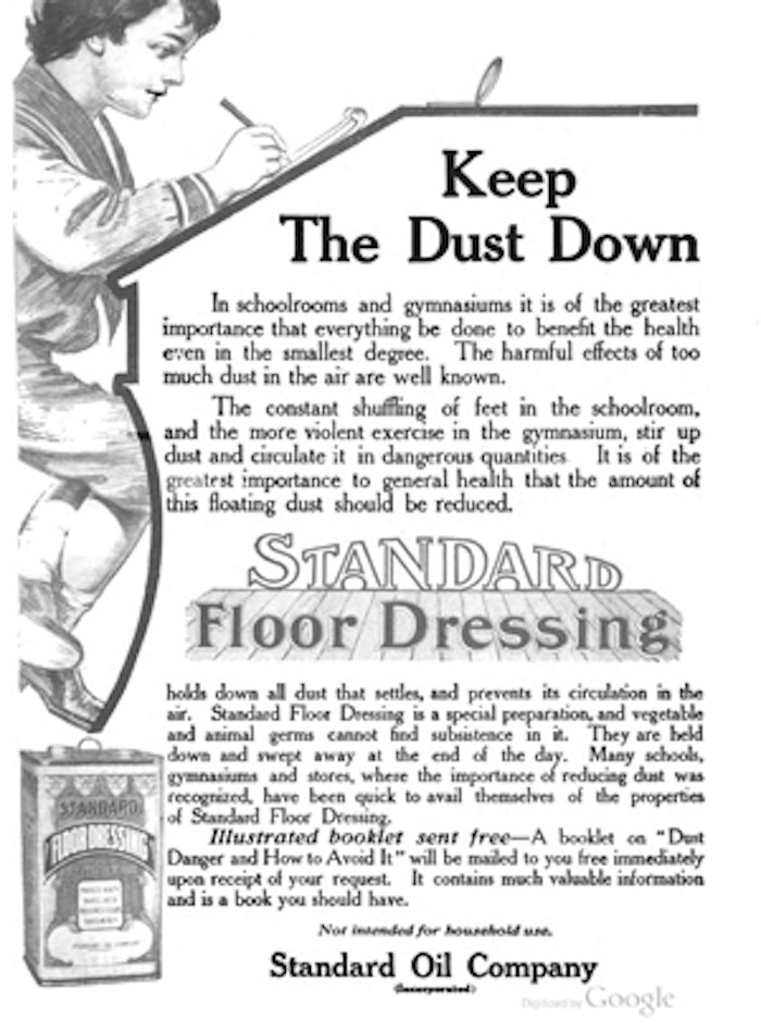 photo of vintage Standard Oil Company Standard Floor Dressing ad