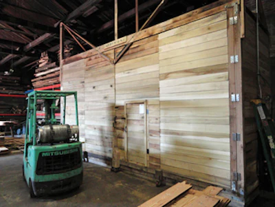 Real Antique Wood Mill now boasts its own on-site wood-drying kiln.