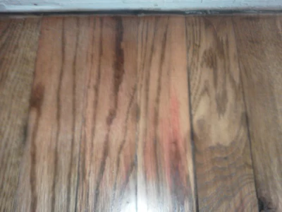 Old Wood Floor With Glue After New Finish