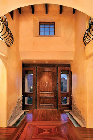 photo of jarrah floor in Mediterranean style home