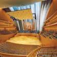 Designed in the 'vineyard' style for orchestral halls, Helzberg Hall's seats wrap around the performance stage in curvilinear terraces.
