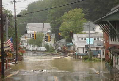 Downtown Willmington Vt After Devestation Caused By Hurricane Irene
