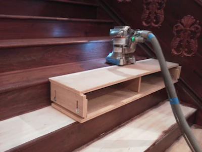 Stairs Using Edger To Sand
