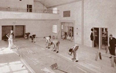 First-grade maple strip painstakingly goes into this '30s San Francisco recreation center.