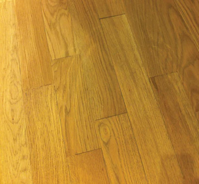 Dyes will highlight any sanding imperfections or errors with dye application; the semicircular shapes visible on this floor happened when the contractor carelessly dragged a dye rag back over the floor.