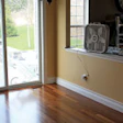 trick for using a fan to help dry wood floor finish