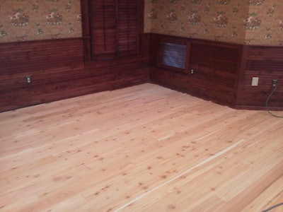 Yellow Pine Floor After Sanding