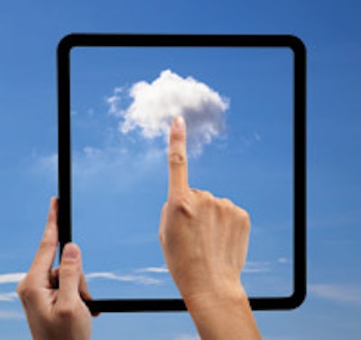 photo of finger pointing to cloud through a black frame
