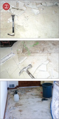 Photo of leveling compound steps