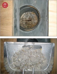 Photo of lint/debris in vent