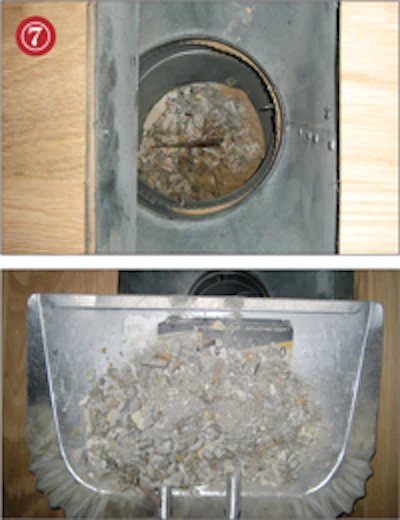 Photo of lint/debris in vent