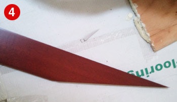 photo of board with cut