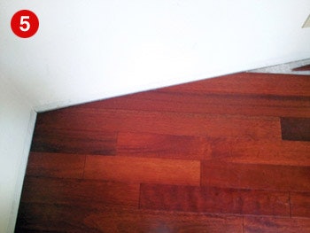 photo of floor with angle cuts